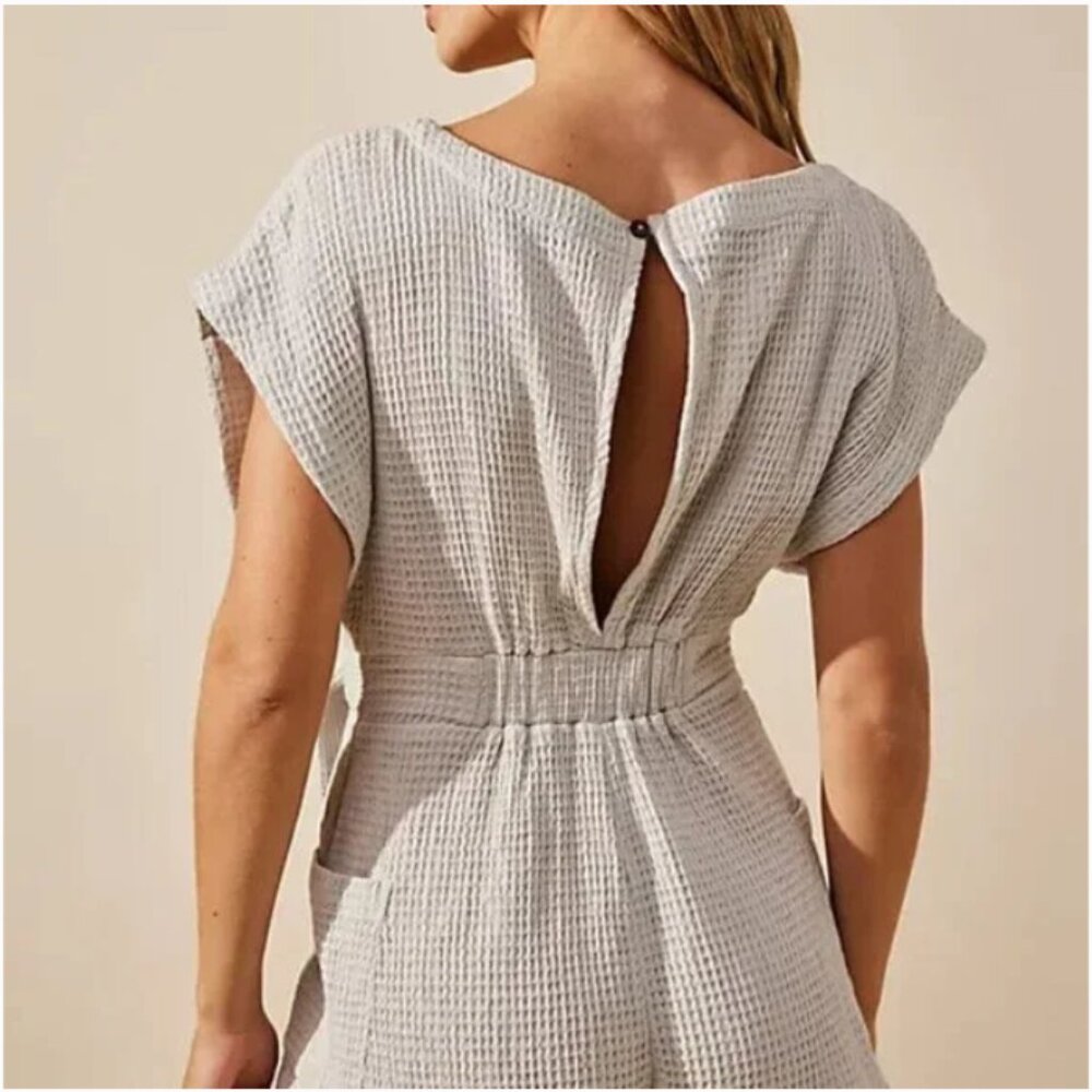 Free People Pull Me In Playsuit One Piece Romper in Gray M - Picture 2 of 12